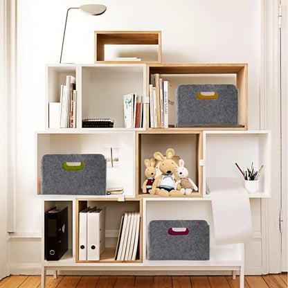 Welaxy Storage Baskets Collapsible Felt Storage bin Foldable Shelf Drawers - Image 6