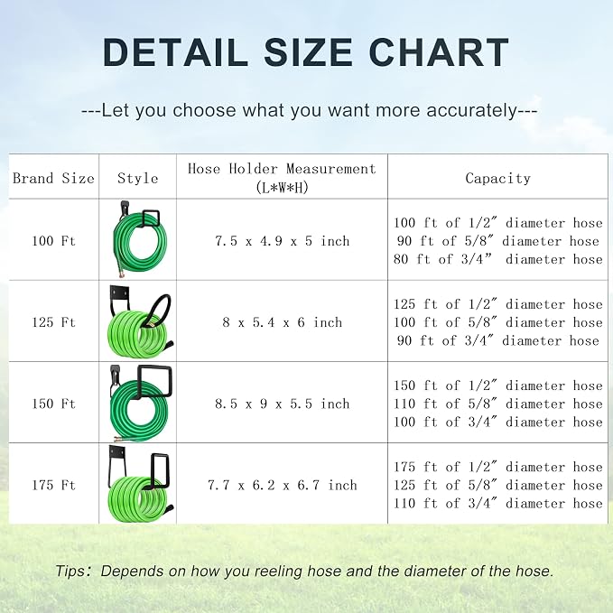 Metal Hose Reel, Hose Holder Hose Hanger Heavy Duty Hose Holders Wall Mount - Image 3