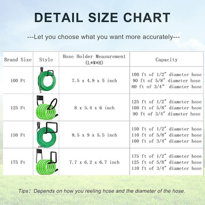 Metal Hose Reel, Hose Holder Hose Hanger Heavy Duty Hose Holders Wall Mount - Image 3