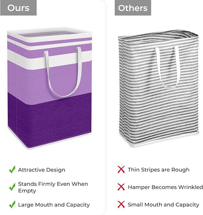 HomeHacks 2 Pack Large Laundry Baskets, Waterproof, Freestanding Laundry Hampers - Image 3