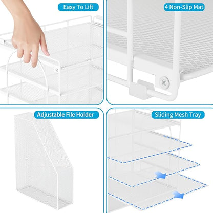 AUPSEN White Desk Organizers and Accessories, 5-Tier Letter Tray Paper Organizer - Image 7