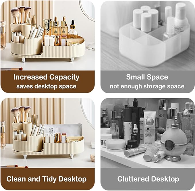 360° Rotating Vanity Makeup Organizer - Image 6