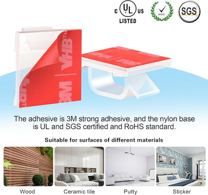 120PCS XHF Adhesive Cable Wire Clips Clear, Outdoor Christmas Light Clips - Image 3