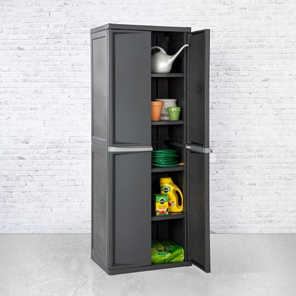 Sterilite 2-Pack 4 Shelf Cabinet, Lockable Utility Storage w/ Adjustable Shelves - Image 5