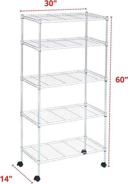 Displays By Jack 5 Tier Heavy Duty Wire Shelving Unit Storage Rack - Image 9