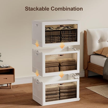 JOYMOOP Folding Storage Bins Organizer, 49.6 Quart Collapsible Storage Box - Image 8