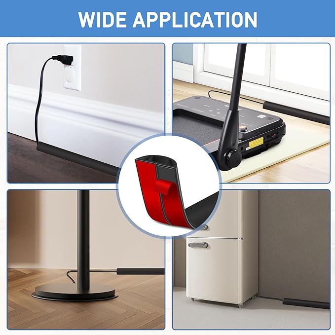 Floor Cord Cover Self Adhesive Cord Hider Floor Extension Cord Covers - Image 5