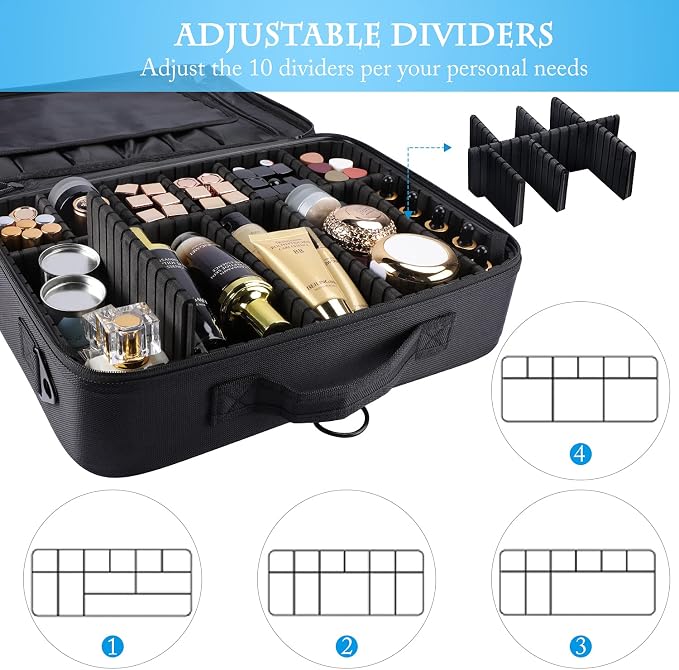 JOURMON Travel Makeup Train Case, Large Capacity Cosmetic Bags - Image 4
