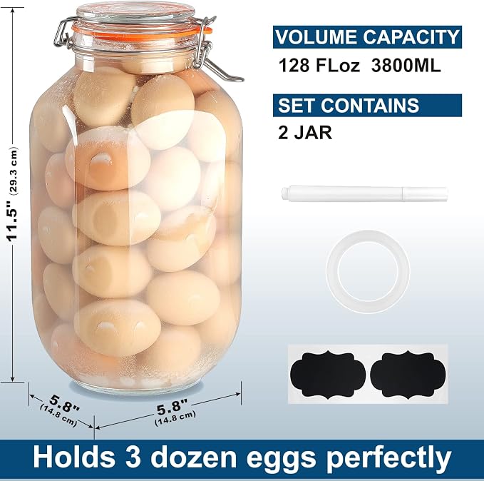 1 Gallon Square Glass Storage Jars - Image 6