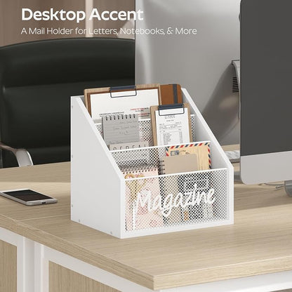 Magazine Holder, Wood Magazine Rack Floor, Mail Organizer Countertop, Magazine - Image 2