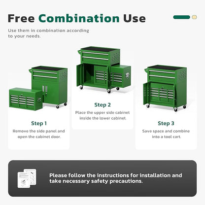 Greenvelly Tool Chest, 8-Drawer Rolling Tool Chest - Image 7