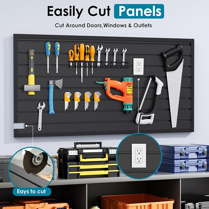 PVC Slat Wall Paneling 2x4 ft, Garage Organizer Storage System, Heavy Duty Wall - Image 5