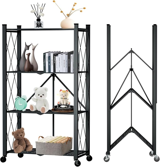 4 Tier Foldable Storage Shelf by YUANJIMI