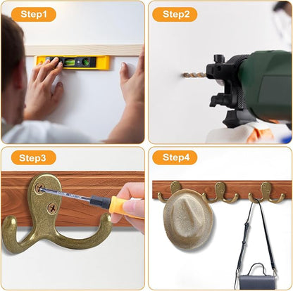 25 Pack Coat Hooks Wall Hooks for Hanging, Heavy Duty Double Prong Metal Hook - Image 7