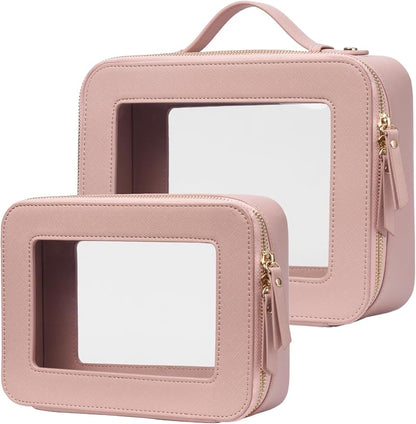 Popvibe Clear Makeup Bag Travel Cosmetic Case Transparent Toiletry Bag by POPVIBE