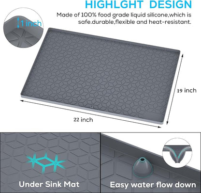Under Sink Mat, Silicone Waterproof Under Sink Liner, Sink Cabinet Organizer - Image 2
