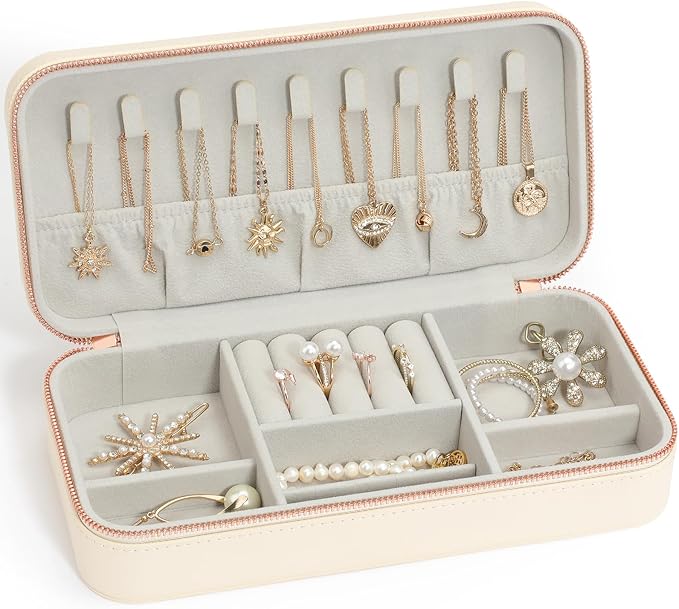 Travel Jewelry Case, Small Jewelry Organizer Box Portable Jewellery Box by V-LafuyJewelryBox