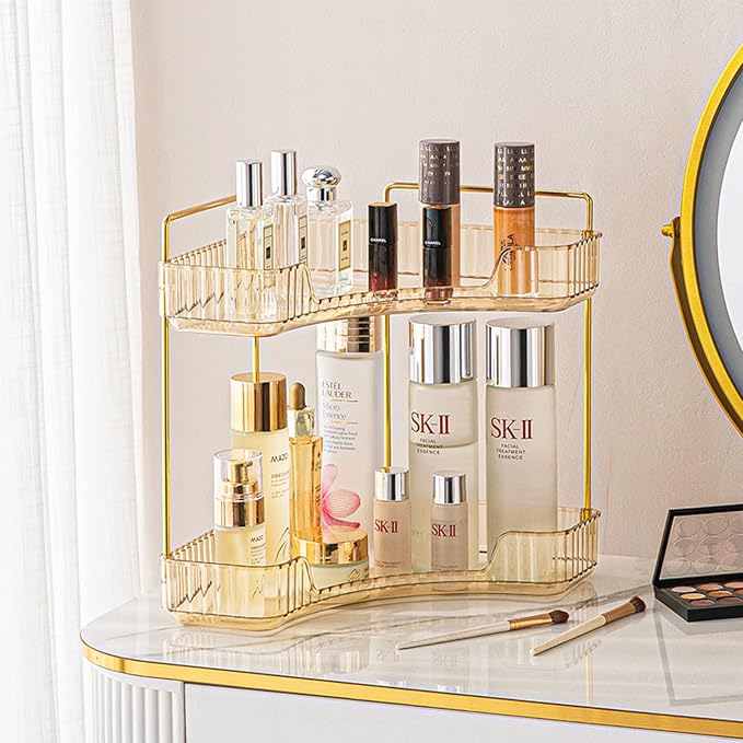 2-Tier Corner Bathroom Counter Organizer – Classic Storage Shelf by SHUANGQING