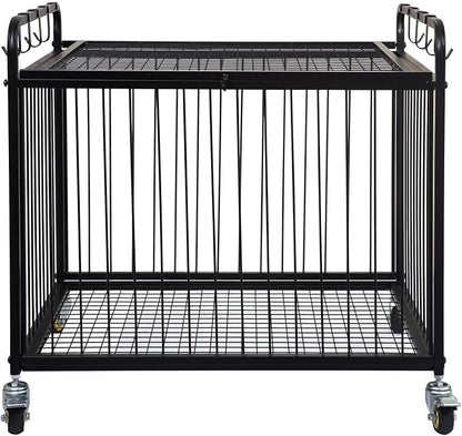 Matt Black Metal Rolling Cart Ball Gym Equipment Sports Gear Storage Portable by EXOLIRY