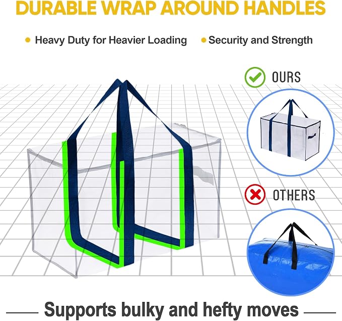 VENO 4 Pack Moving Bags and Large Christmas Storage Bins - Image 5