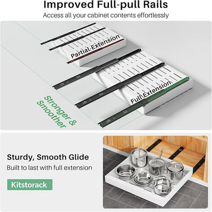 Pull out Cabinet Organizer, Wider Expandable Heavy Duty Slide out Drawers Fixed - Image 5