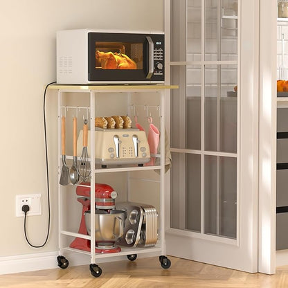 Rolling Kitchen Microwave Cart, 3 Tier Microwave Table Stand - Image 7