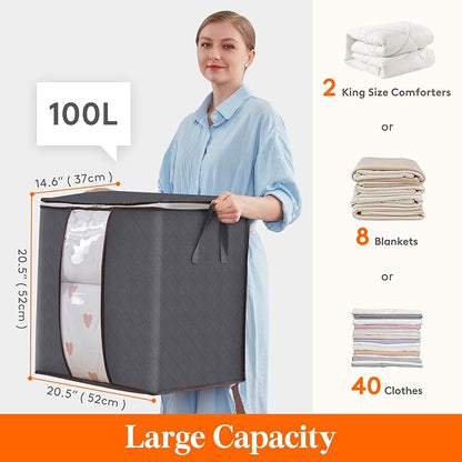 Lifewit 6 Packs 100L Clothes Storage Bag, Storage Bins - Image 2