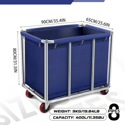 Commercial Laundry Cart with Wheels, 11.35 Bushel Large Laundry Tumbler with - Image 2