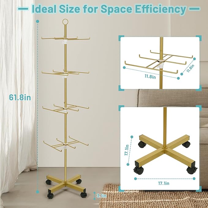 Retail Display Stand Rotating Display Stand 4 Tier Spinning Display Stand - Image 2