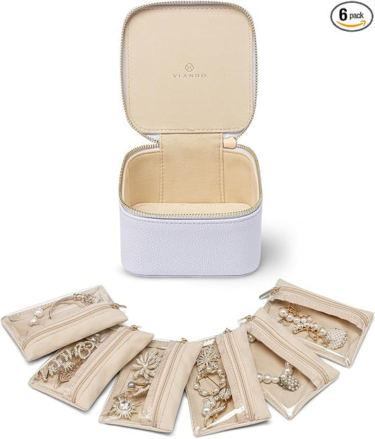 Vlando Travel Jewelry Case Organizer, Small Jewelry Box by VLANDO