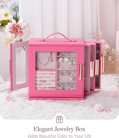 Homde Christmas Gifts Jewelry Box 360° Rotating, Necklace Earring Organizer - Image 8
