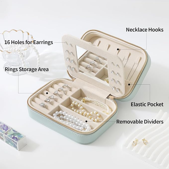 Genuine Leather Travel Jewelry Organizer Case - Image 3