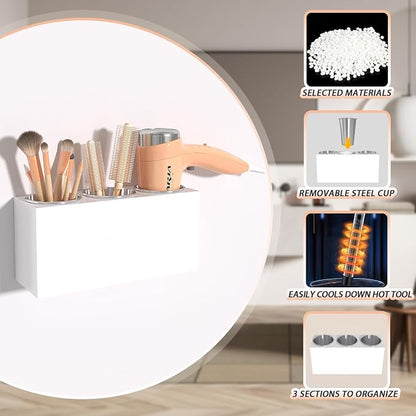 Hair Tool Organizer, Wall Mount Hair Dryer Holder - Image 3