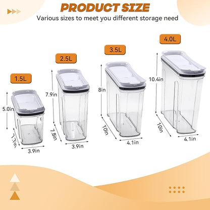 FreshKeeper Cereal Containers Storage Set, Airtight Food Storage Container - Image 6