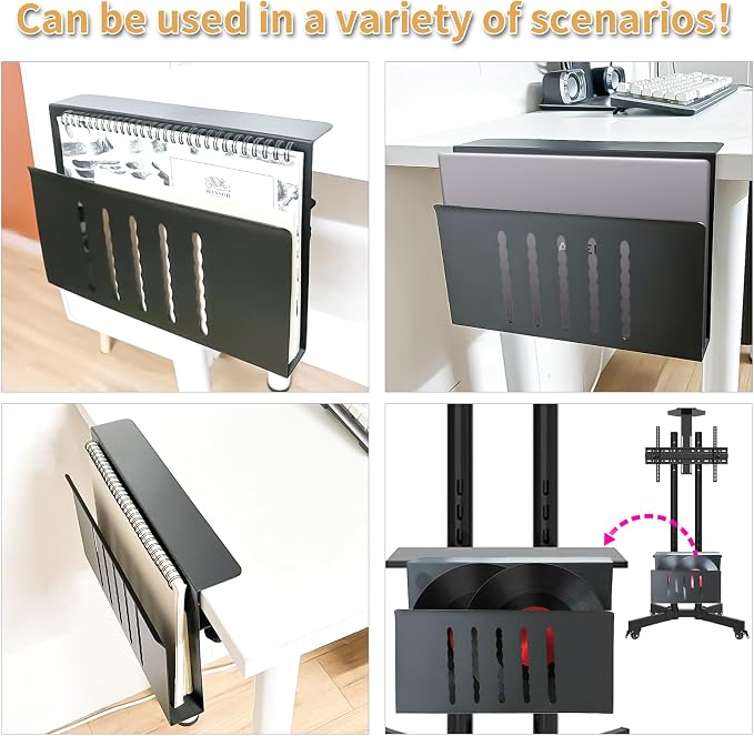 Desk Side Storage, Under Desk Storage, No Drill Steel Hanging Desk Organizer - Image 7