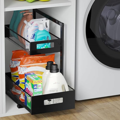 Under Sink Organizer Pull Out Cabinet Organizer Adjustable Height 2 Tier - Image 6