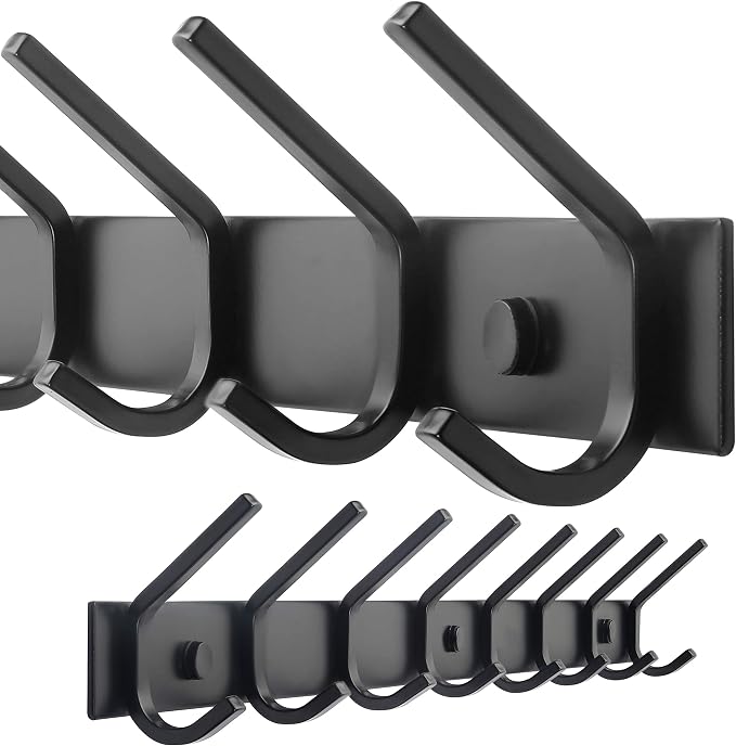 WEBI Coat Rack Wall Mounted, 8 Coat Hooks by WEBI