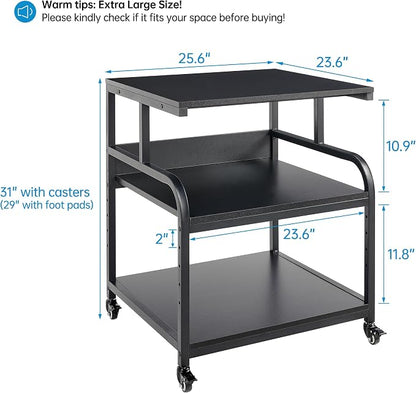 25.6" x 23.6" Extra Large Printer Stand Table - Image 2