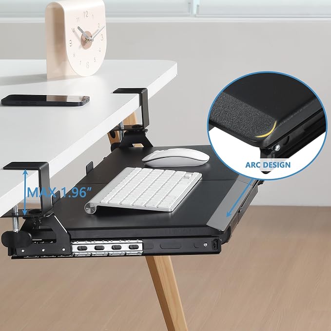 ETHU Keyboard Tray Under Desk, Pull Out Keyboard & Mouse Tray - Image 8