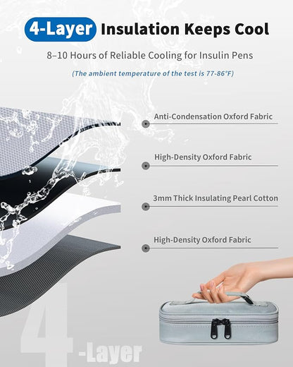 Insulin Vial Cooler Travel Case TSA Approved 300g Reusable Ice Brick Insulin - Image 3