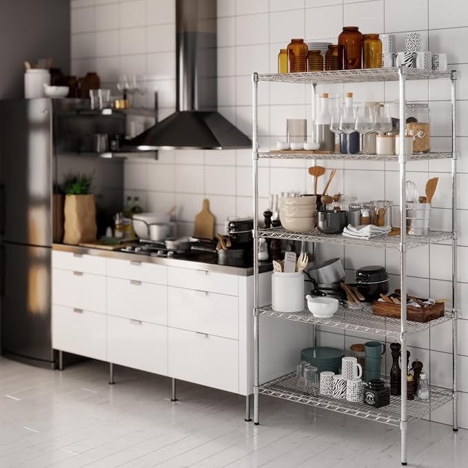24" Deep x 36" Wide x 74" Height Wire Shelving Kit | 5-Tier | NSF Commercial - Image 8
