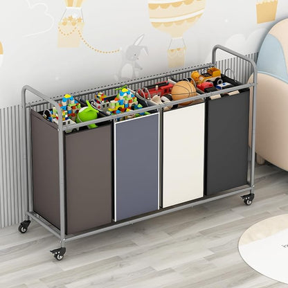 Laundry Sorter 4 Section Hamper Sorter - Image 2