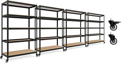 HOMEDANT House 5-Tier Metal Boltless Rolling Cart Shelf Rack Casters Heavy Duty by TheBestOrganizingSolution