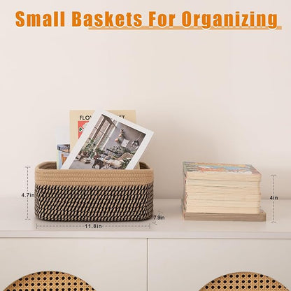 OIAHOMY 4 Pack Storage Baskets for Organizing, Small Bins for Shelves, Cute - Image 2