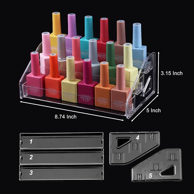Nail Polish Organizer Clear Acrylic Eyeglasses Display Holder Essential Oil - Image 6
