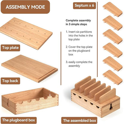 KIRIGEN Wood Charging Station Rack Organizer - Image 5