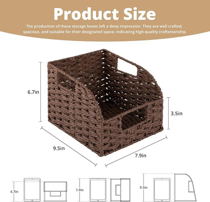 OIAHOMY Pantry Baskets for Organizing, Paper Rope Baskets - Image 3
