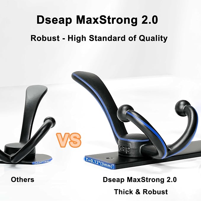 Dseap Coat Rack Wall Mount 2.0 Pro: 24” Long, 3X Tougher, Heavy Duty Stainless - Image 2