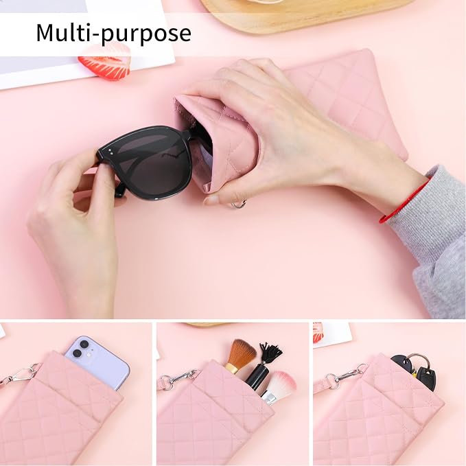 Double Eyeglass Case Soft Dual Glasses Case - Image 5
