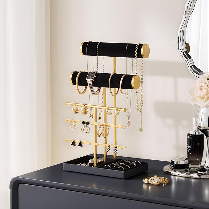 Lolalet Bracelet Display Stand Necklaces Holder, 5 Tiers Jewelry Organizer and - Image 2